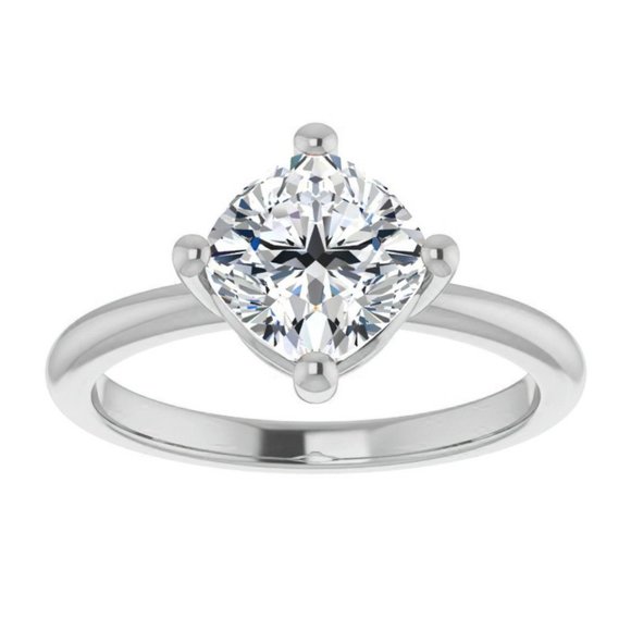 3.5Carat -9.0mm Kite-Set Cushion Moissanite Solitaire Ring - Picture 1 of 15
